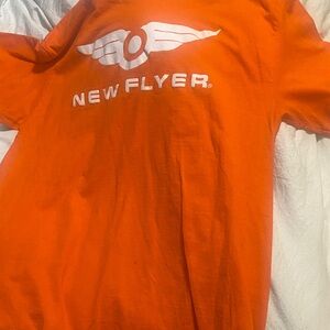 Classic Orange "New Flyer" Short Sleeve Tee with White Logo
